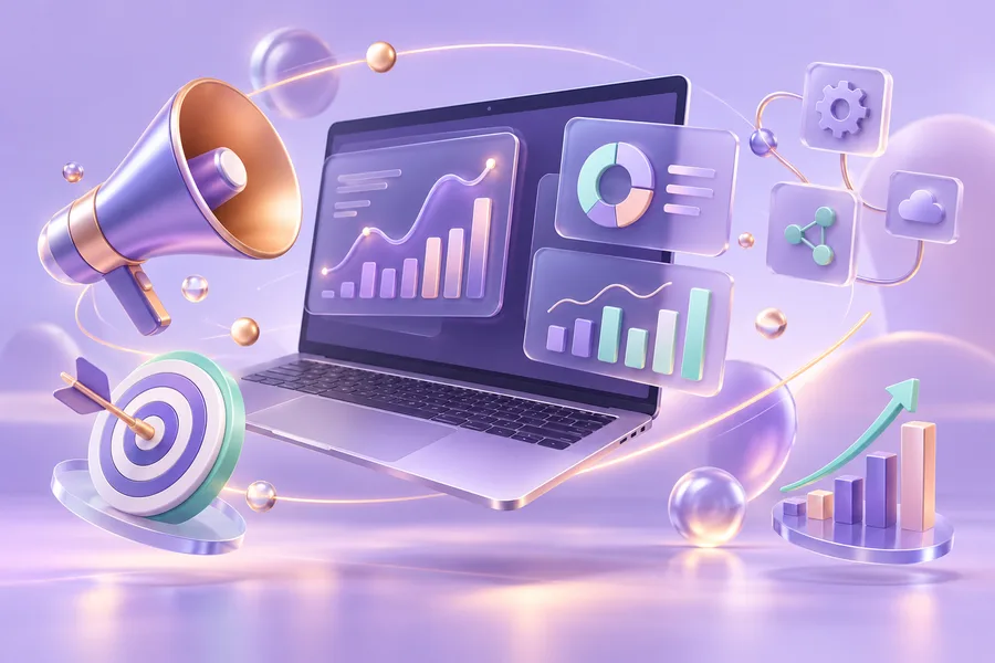 AI Digital Marketing — AI-assisted practical learning illustration